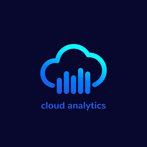 Ícone de análise de nuvem, logotipo do vetor —  Vetores de Stock