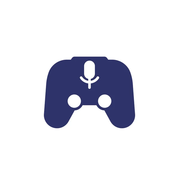 Gamepad con icono de control de audio en blanco — Archivo Imágenes Vectoriales