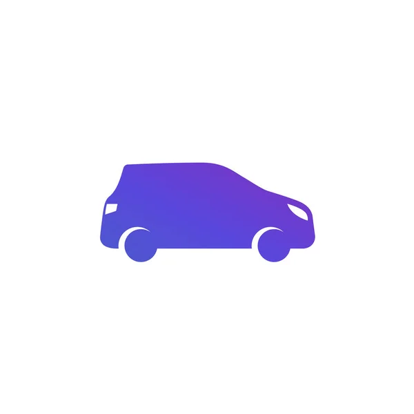 Hatchback car vector icon on white — Stock Vector