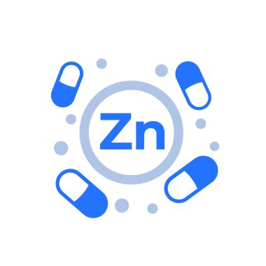 Beyaz üzerine çinko mineral simgesi