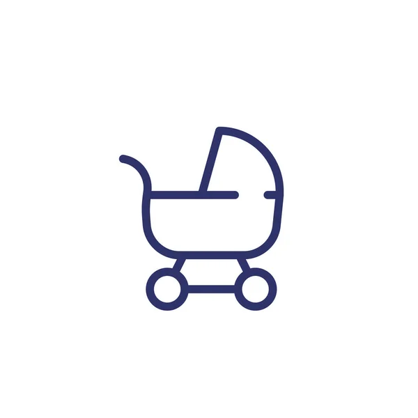 Cochecito de bebé, icono de línea de cochecito — Archivo Imágenes Vectoriales