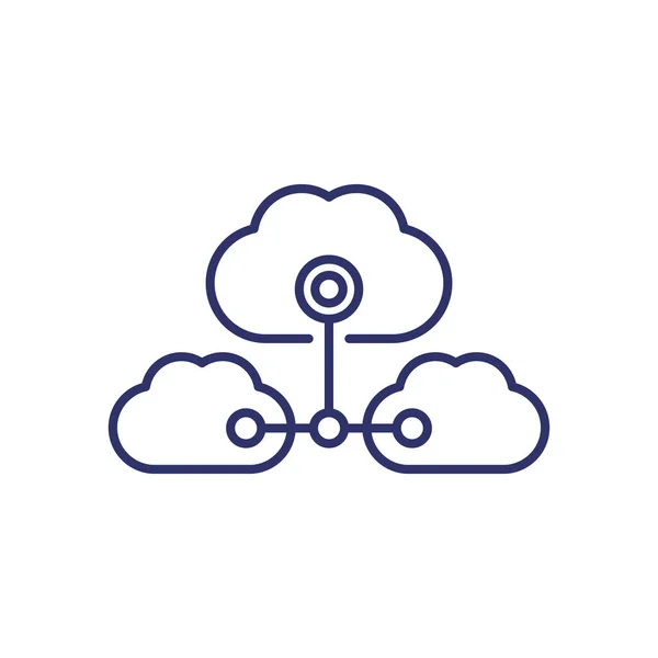Services Cloud, icône de ligne saas — Image vectorielle