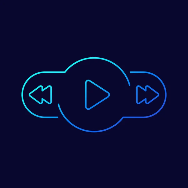 Musik-Player-Line-Symbol für Apps — Stockvektor