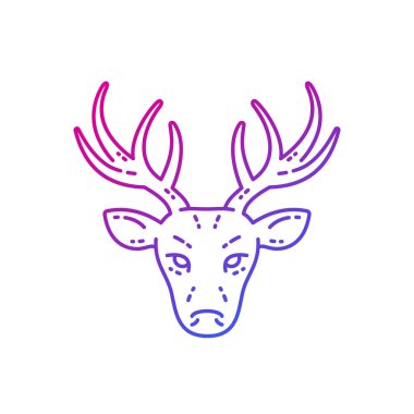 geyik başı, geyik çizgisi vektör çizimi