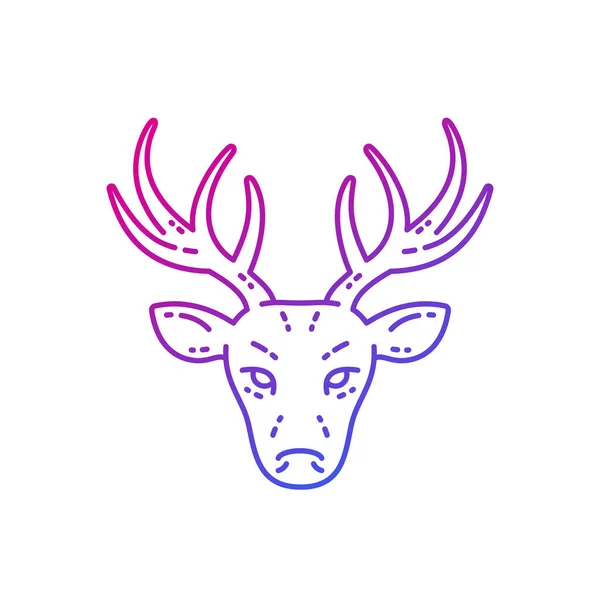 Deer head, stag line vector illustration — Stock Vector