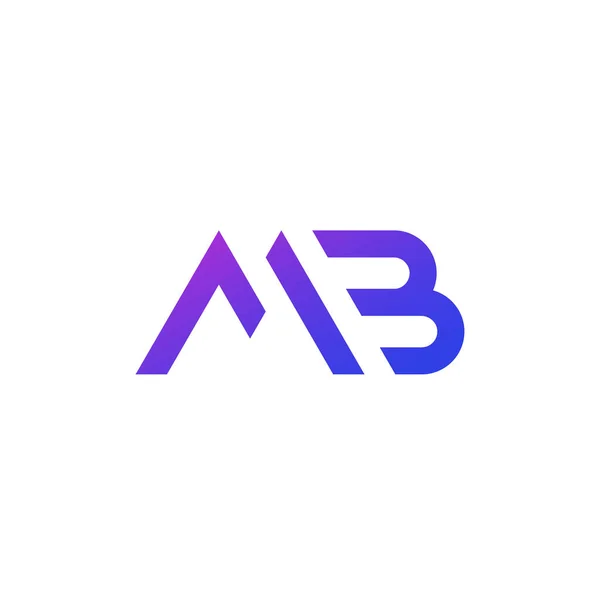 MB harfleri logo, beyaz üzerine monogram, vektör — Stok Vektör