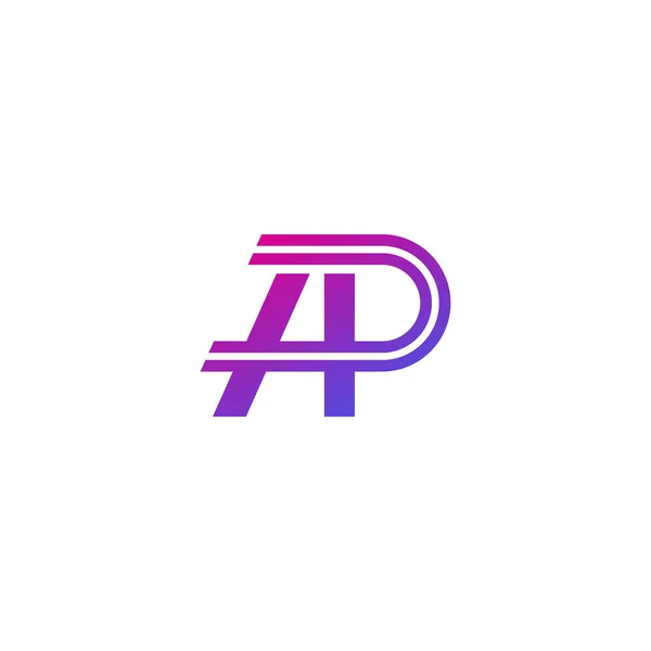 AP γράμματα, διανυσματικό μονόγραμμα, σχεδιασμός λογότυπου — Διανυσματικό Αρχείο