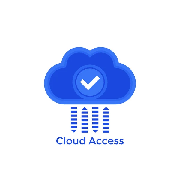 Accès cloud, icône vectorielle d'hébergement — Image vectorielle