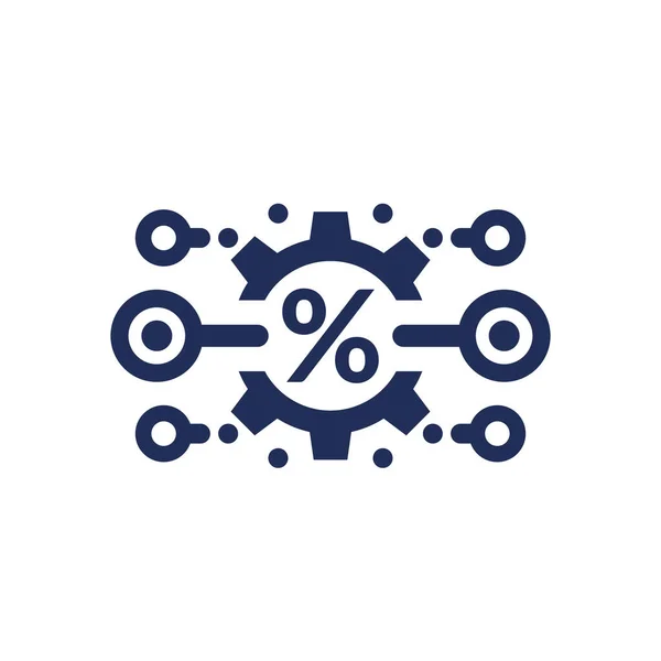 Refinancing, interest rate cut icon on white — Stock Vector