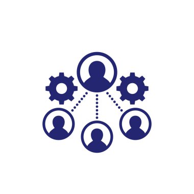 delegasyon çalışma simgesi beyaz