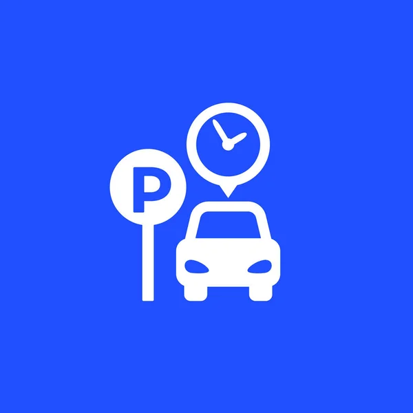 Icona del parcheggio, auto e orologio — Vettoriale Stock