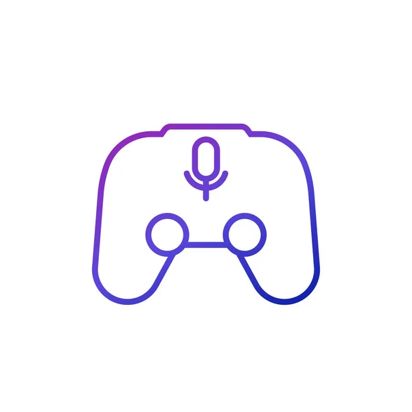 Gamepad con icono de línea de control de audio — Archivo Imágenes Vectoriales