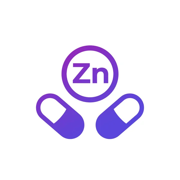 Zinc capsules icon, Zn mineral — Stock vektor