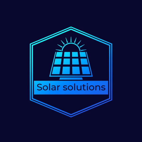 Emblema de energía solar, diseño de vectores — Vector de stock