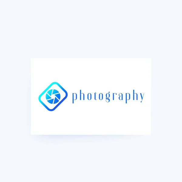 Photography logo with camera, minimal design — Stock Vector