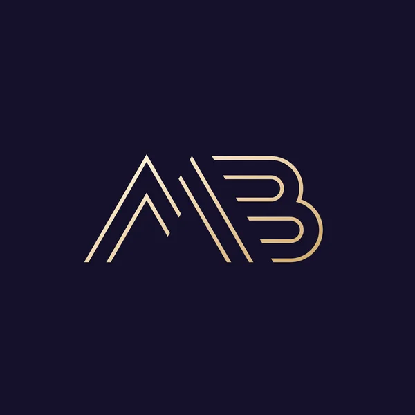 MB harfleri logosu, satır monogram tasarımı — Stok Vektör