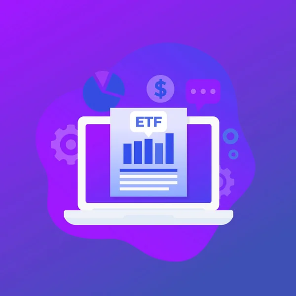 ETF trading, exchange traded funds — Stock Vector
