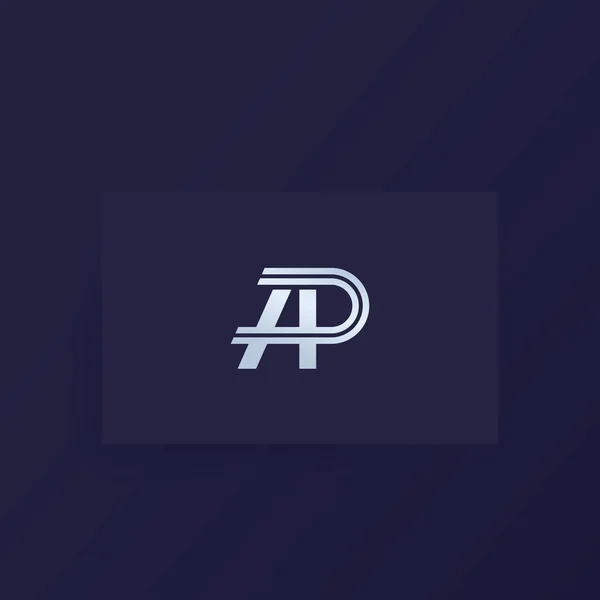 AP harfleri, vektör monogramı, kartta logo — Stok Vektör