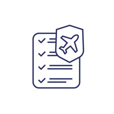 Kontrol listesi olan seyahat sigortası simgesi