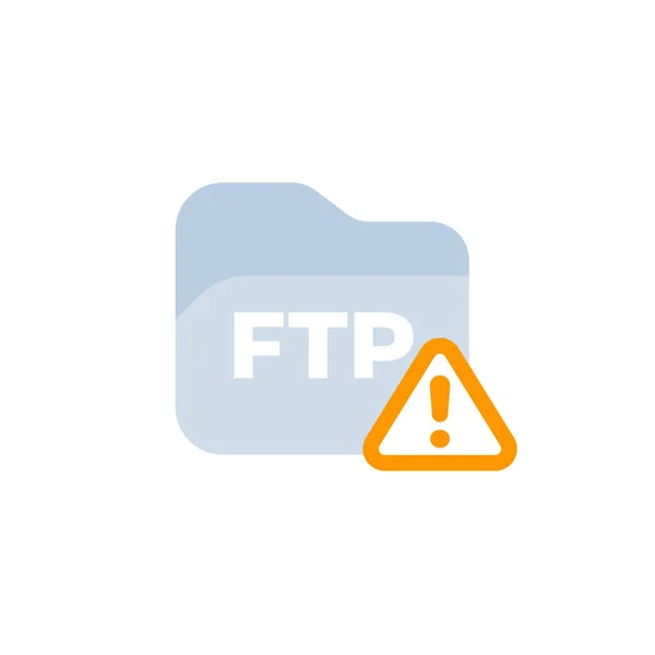 Ostrzeżenie ftp, ikona wektora błędu — Wektor stockowy