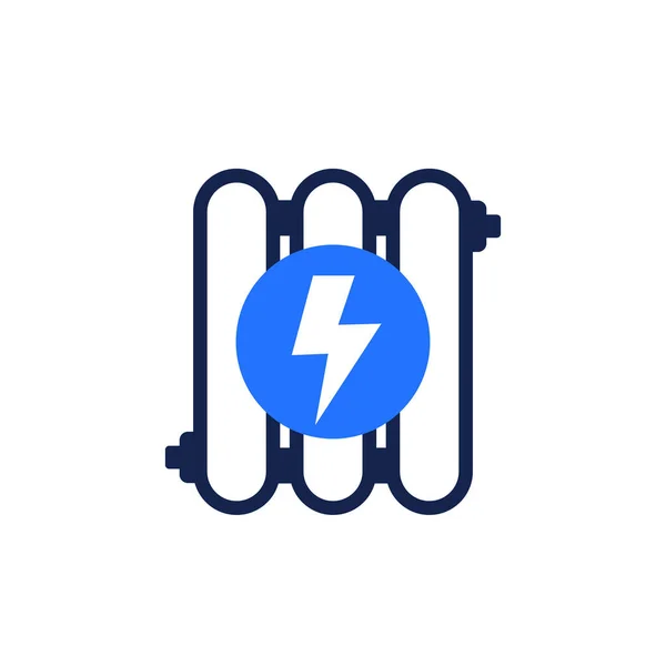 Elektrische radiator pictogram op wit — Stockvector