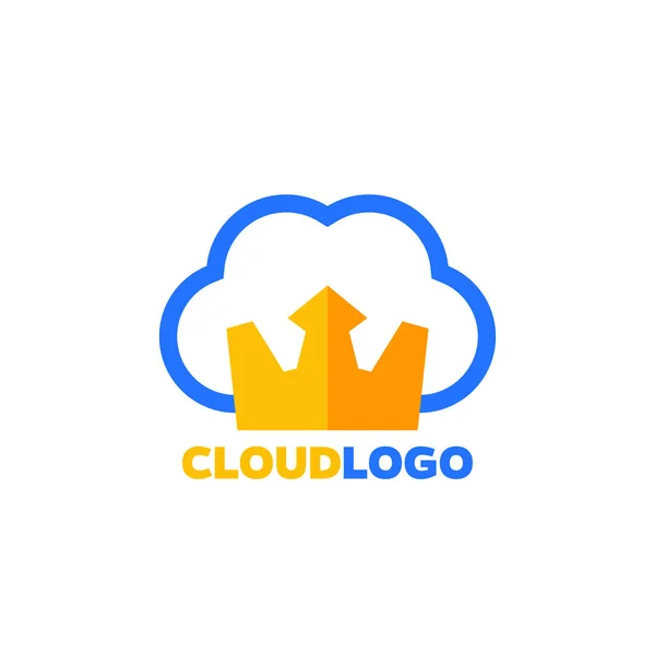 Cloud and crown logo icon — ストックベクタ