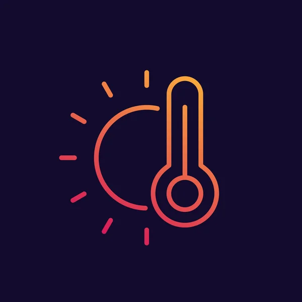 Meteorology and temperature line icon — Stock Vector