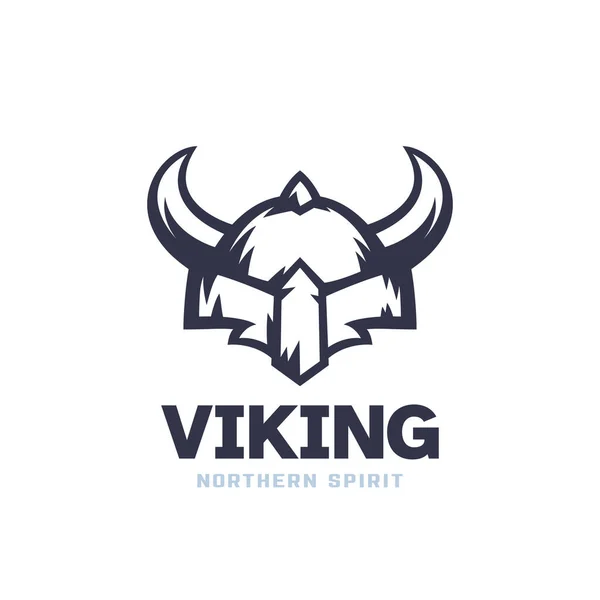 Viking logo with a helmet with horns — Vetor de Stock