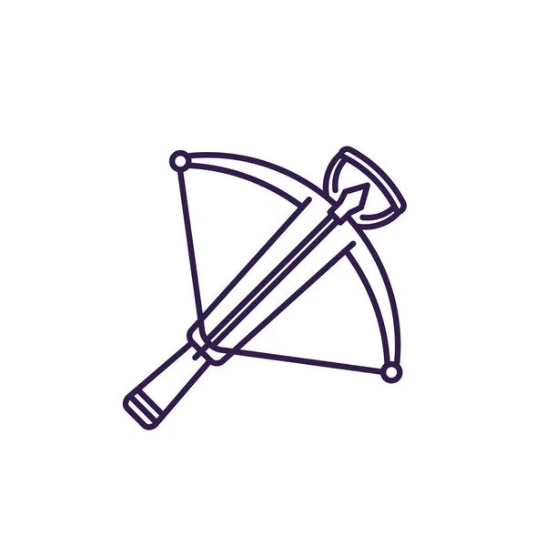 Crossbow, arbalest line icon on white, vector — ストックベクタ