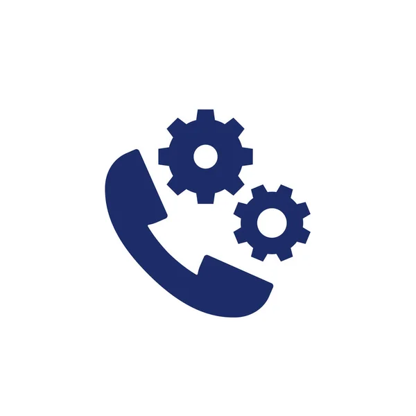 Call settings icon with gears — Stock Vector