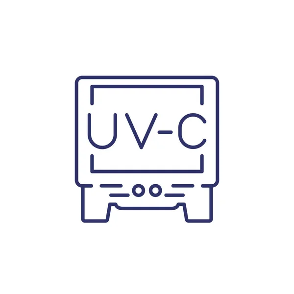 UV light sterilization, UV-C lamp line icon — Stock Vector