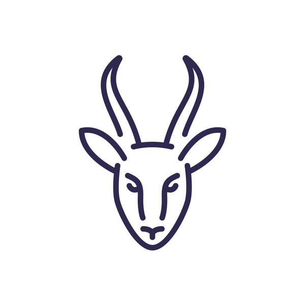 springbok, иконка линии на белом, вектор