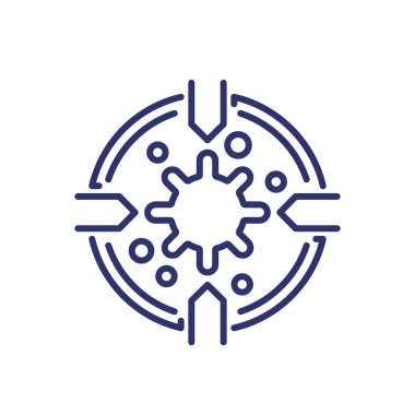 Bağışıklık sistemi çizgi simgesi beyaz, vektör