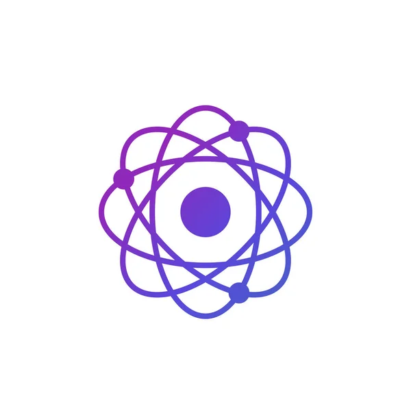 Atom-Symbol auf Weiß, Wissenschaftsvektor — Stockvektor