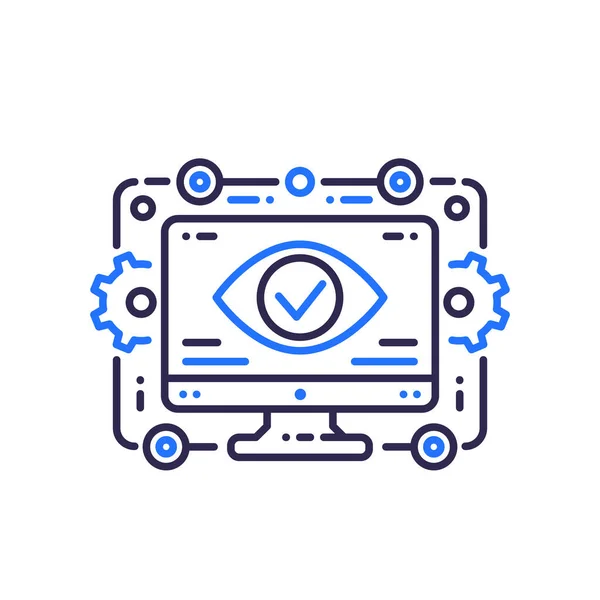 Monitoreo y análisis de datos línea vector icono — Vector de stock