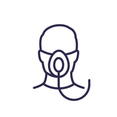 ICU ventilatör çizgi simgesi beyaz, vektör