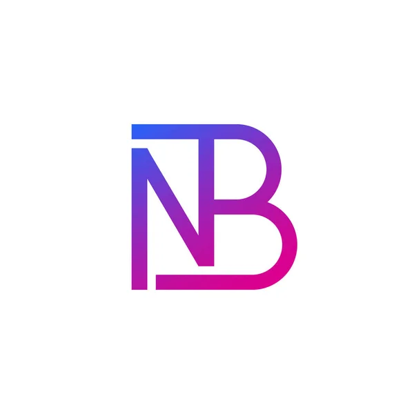 NB harfleri logo, monogram tasarımı — Stok Vektör