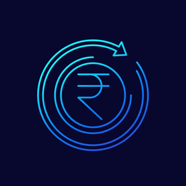 Icono de línea de intercambio de rupia para la web, vector — Archivo Imágenes Vectoriales