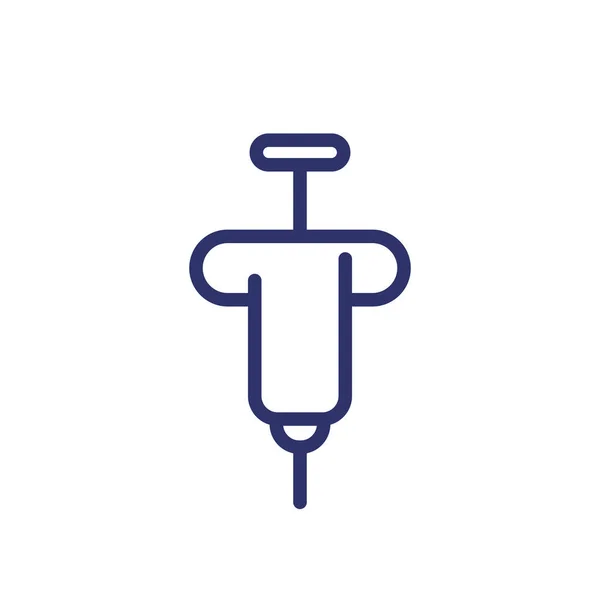 Biopsie tool lijn pictogram op wit — Stockvector