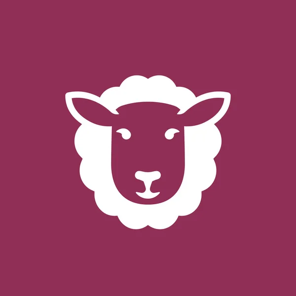 Pecora, icona vettoriale testa di agnello — Vettoriale Stock