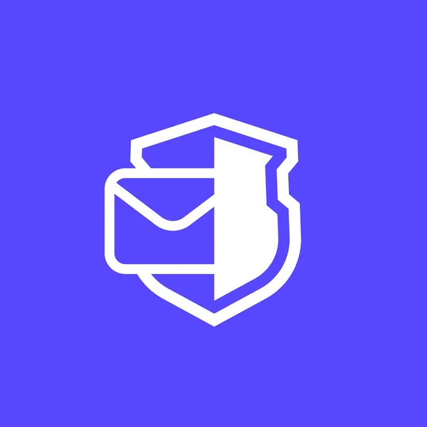 加密邮件,带有屏蔽的电子邮件图标 — 图库矢量图片