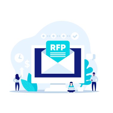 RFP veya öneri vektör illüstrasyonu talebi