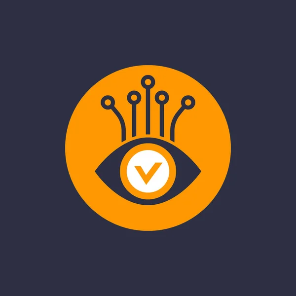 Monitoring vector icon with an eye — Stock Vector