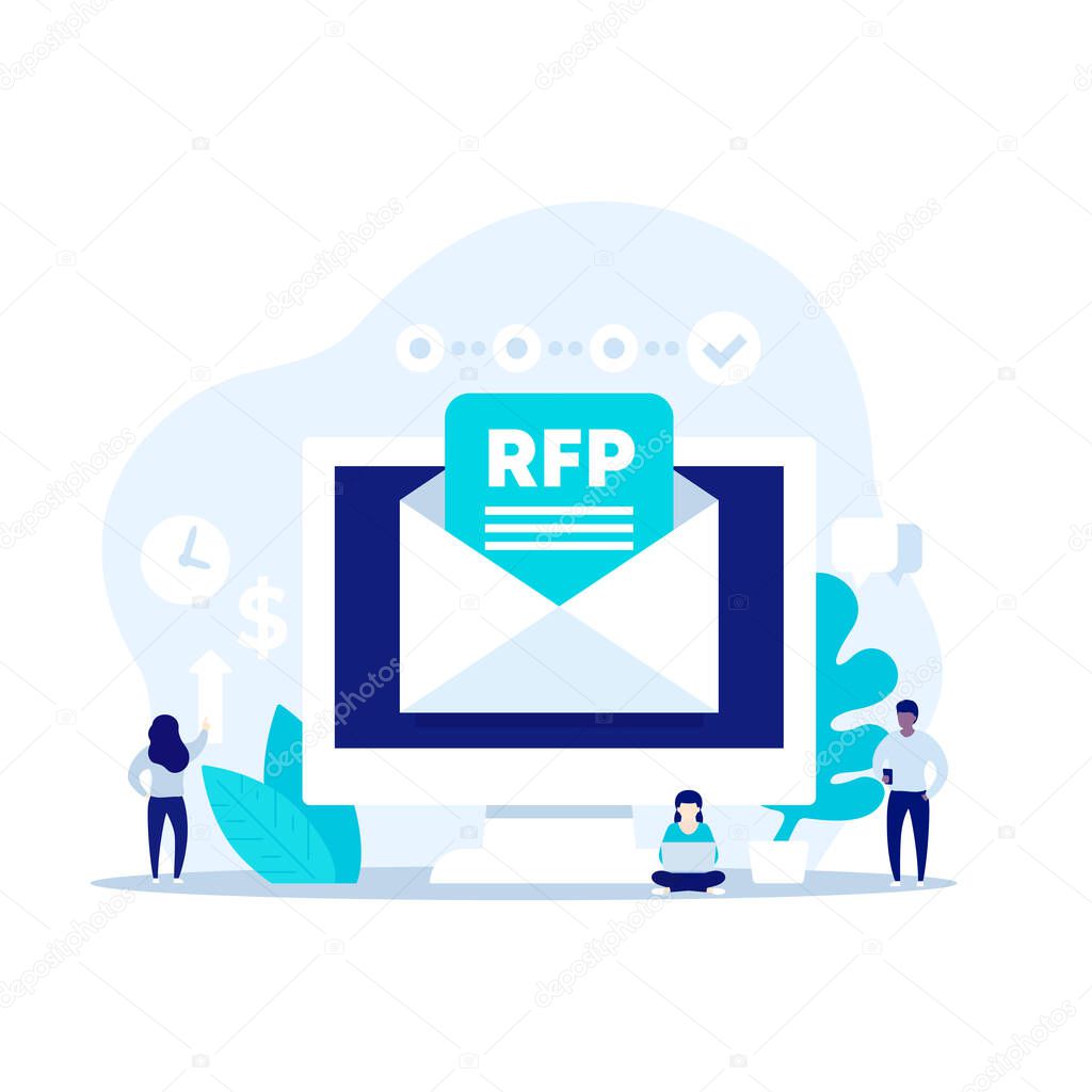 RFP or request for proposal vector illustration