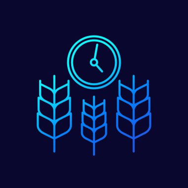 crops and time, agriculture line icon clipart