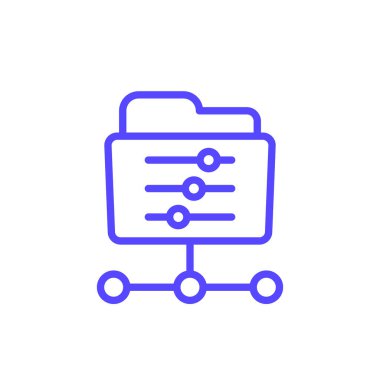 Beyaz üzerine dizin ayarları doğrusal simge