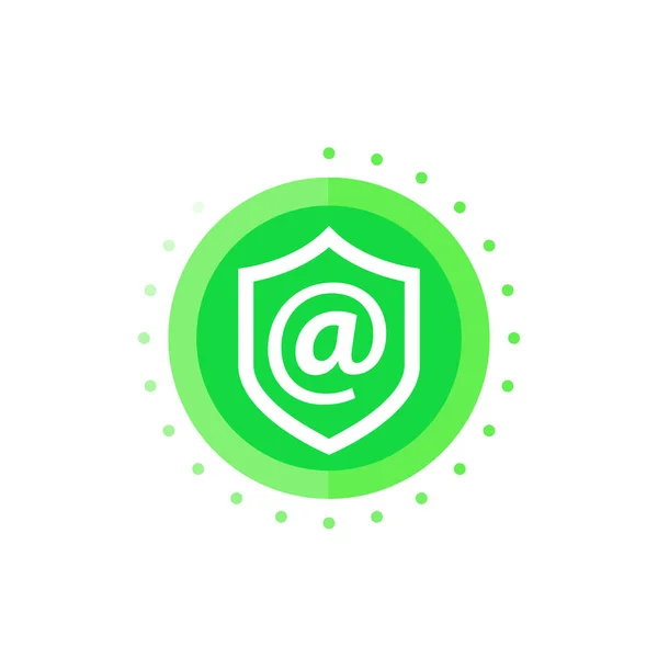 Seguro de correo electrónico y el icono de protección de correo — Vector de stock
