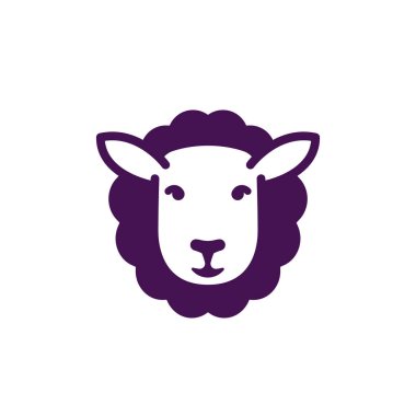 Beyaz üzerine koyun vektör simgesi