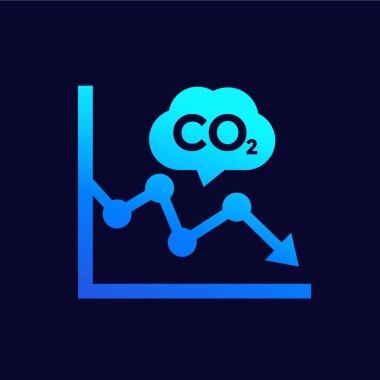 CO2, grafikli karbon emisyon azaltma simgesi