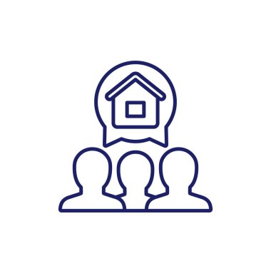 kiracılar çizgisi simgesi, ev sakinleri